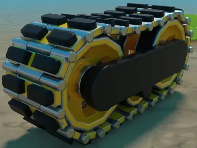Cartoon Low Poly Animated Track Low-poly 3D model