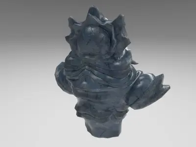 Dark Hero Kaijin statue Low-poly 3D model