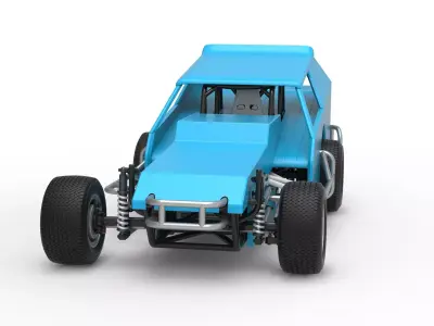 Vintage Dirt Modified stock car Version 8 Scale 1 to 25 3D print model