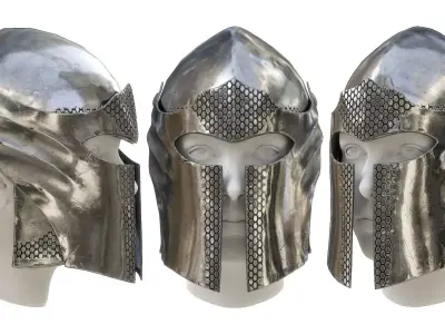 Armor Barbuta Helmet Low-poly 3D model