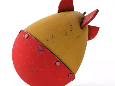 Nuclear Atom Bomb Low-poly 3D model
