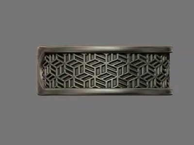 Retro vintage Art deco Patterned band ring 3D print model