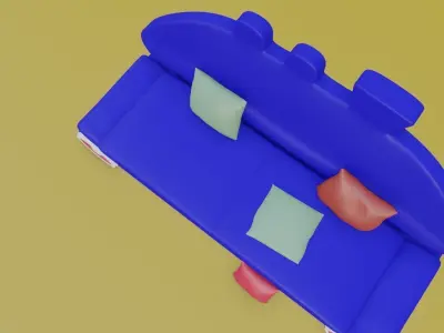 Sofa the steam lokomotive Low-poly 3D model