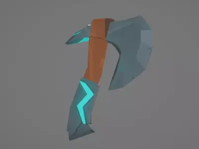 3d low poly simple ax Low-poly 3D model