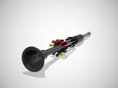Small Hunting Blowgun Low-poly 3D model