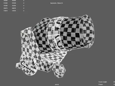 Cannon wooden 3D model purchase