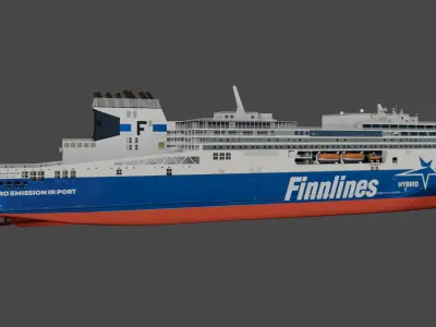  Passenger Ro-Ro Cargo Ship FINNSIRIUS Low-poly 3D model
