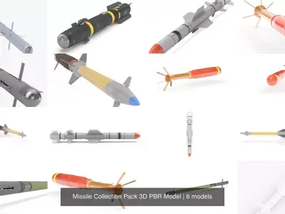 Missile Collection Pack 3D PBR Model