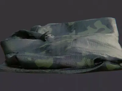 Camouflage Military Uniform Fabric Texture Low-poly 3D model