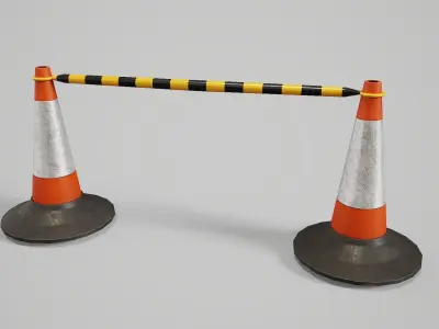 Traffic Cones  Low-poly 3D model