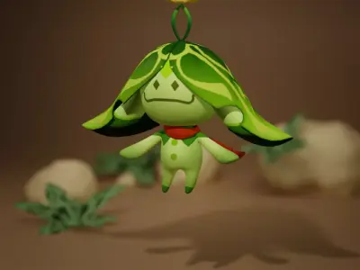 Cartoon Grass Elf Low-poly 3D model