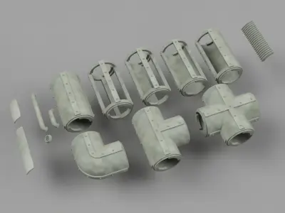 Modular grimdark pipeline 3D print model