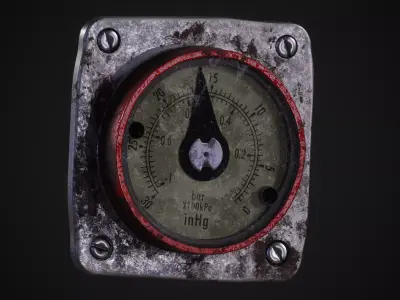 Pressure Gauge PBR  Free 3D model