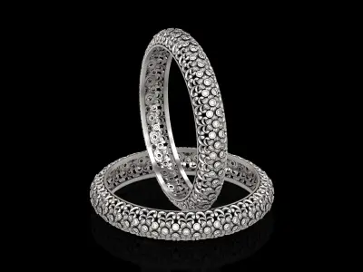Floral Carved Bangle 3D print model