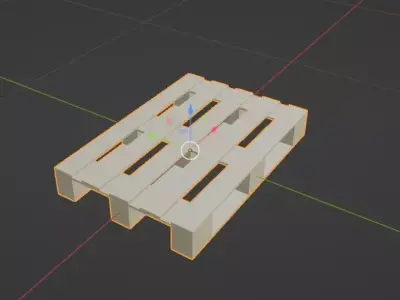 Simple industrial pallet 94 x 64 cm 3D model