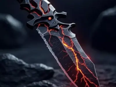 Inferno Blade Game Ready 3D Weapon model 3D model