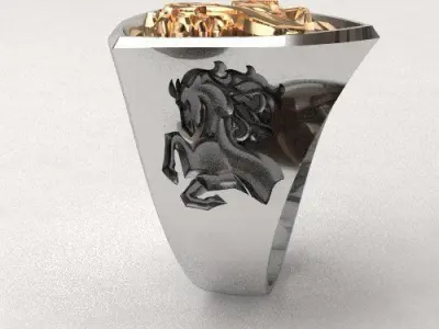 Rearing horse ring 3D print model