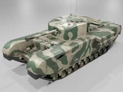 Churchill MK VII Infantry Support Heavy Tank Low-poly 3D model
