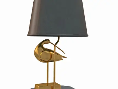Table lamp with a bird 3D model