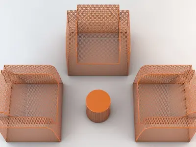 Mesh Patio Furniture 3D model