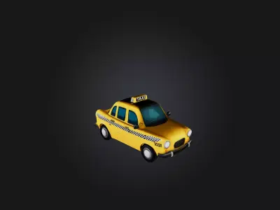 Cartoon Taxi 3D model