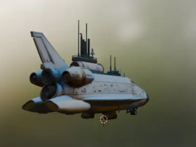 Spaceship lowpoly Low-poly 3D model