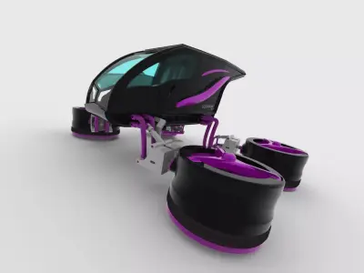 Futuristic Personal Quadropter Aircraft 3D model