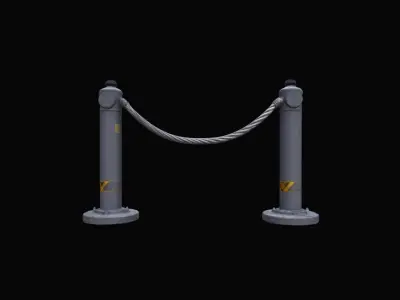 3d High Render Cable Barrier Service For Public Place 3D model purchase