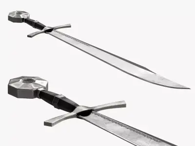 Realistic Sword Falshion Low-poly 3D model