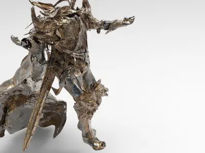 Headless wizard armor set with sword 3D model