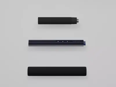 Weapon Suppressors Bundle 3 Modular Game-Ready Assets Low-poly 3D model