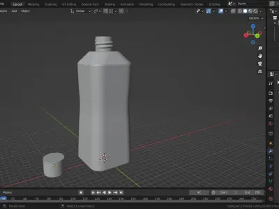 3D-Printable water bottle with lid Free 3D print model