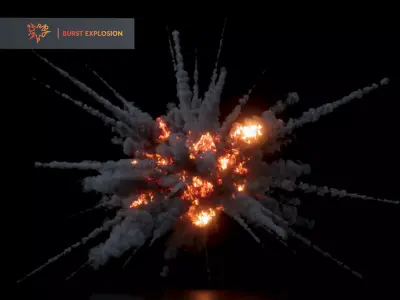 High Resolution Grenade Explosion VDB 3D Model  3D model