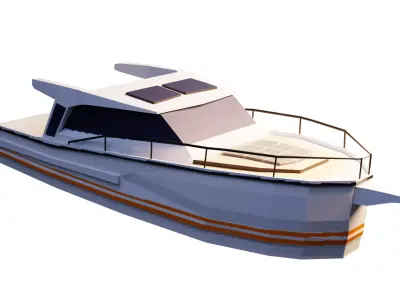 Free Low Poly Yacht Free low-poly 3D model