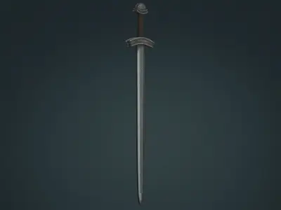 Viking Sword D - Fantasy Weapon Low-poly 3D model