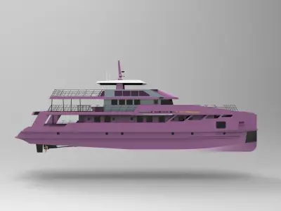 Pink yacht 3D model