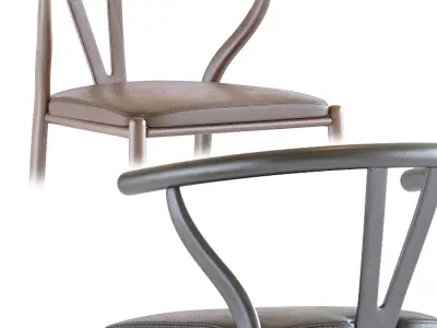 Wishbone Counter Stool 3D model