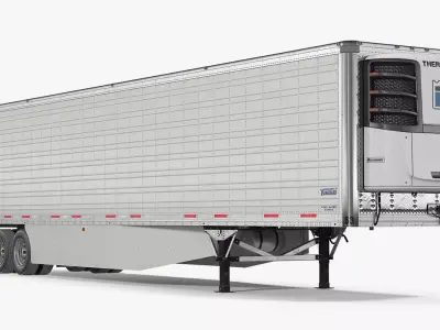 Vanguard Reefer Trailer with Thermo King C600 Rigged 3D model