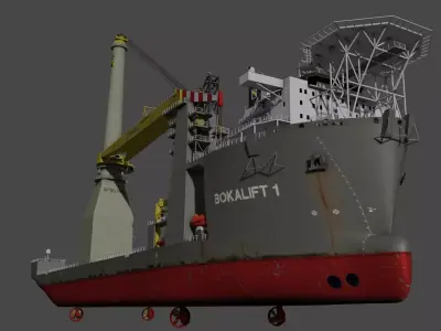 BOKALIFT1 Heavy Lift Vessel Low-poly 3D model