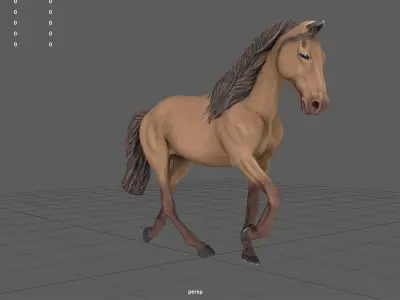HORSE running Low-poly 3D model