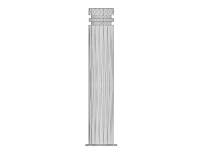 Black Stainless Steel Bollard with Double Collar 3D model