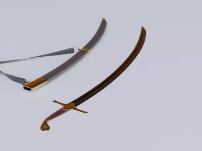 Cavalry Saber Low - poly 3D model Low-poly 3D model