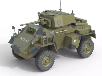 Humber Armoured Car Low-poly 3D model