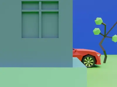Low poly house enviroment Low-poly 3D model