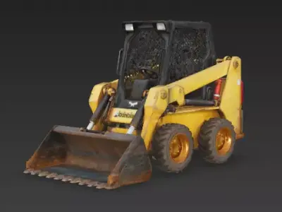 Weathered Industrial Skid Steer Loader 3D Model Low-poly 3D model