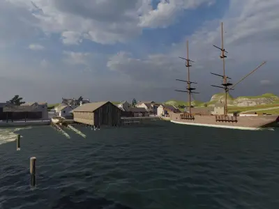 Galeon Ship-Galeon pirate ship-battle ship 3D model