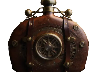 Steampunk Chrono Flask 3D model