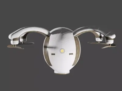 drone vase with two metal handles 3D model