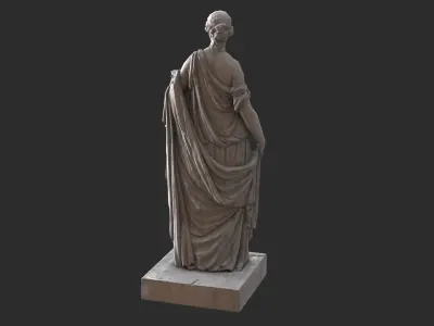 Roman Woman Statue - Granite Low-poly 3D model