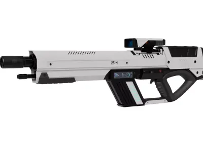 Scifi Gun Weapon Asset Low-poly 3D model